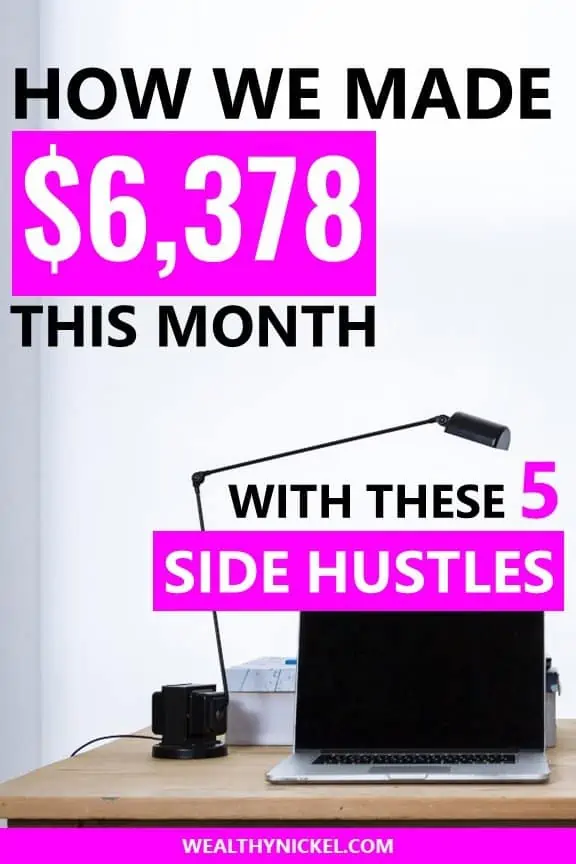 Here's how we made $6,378 in extra income on the side last month while working a full-time job. This income report will show you all the ways we make money through side hustles, and how you can too! #makemoney #extraincome #sidehustles #blogging #workfromhome #money #makemoneyonline #motivation #passiveincome