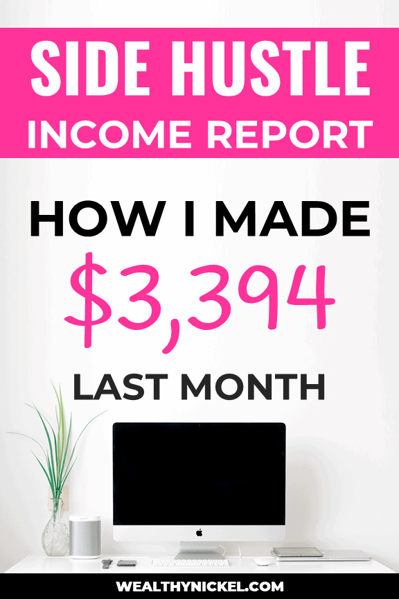 How I earned $3,394 last month through side hustles. Check out my income report to see how these 7 side hustles help me earn extra income every month! See how we make money through real estate investing, blogging, and other passive income ideas! #incomereport #extraincome #sidehustles #makemoney