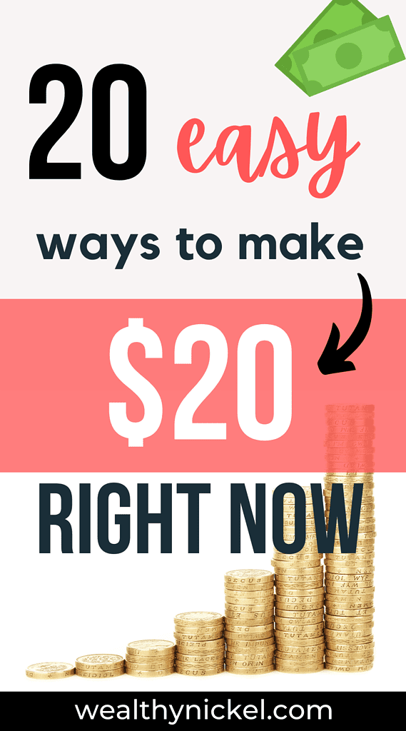 Looking for ways to make money fast? Here are 20 ideas to make $20 right now. Whether you want to make money online, or earn extra income every month with a side hustle, these ideas will get you started!