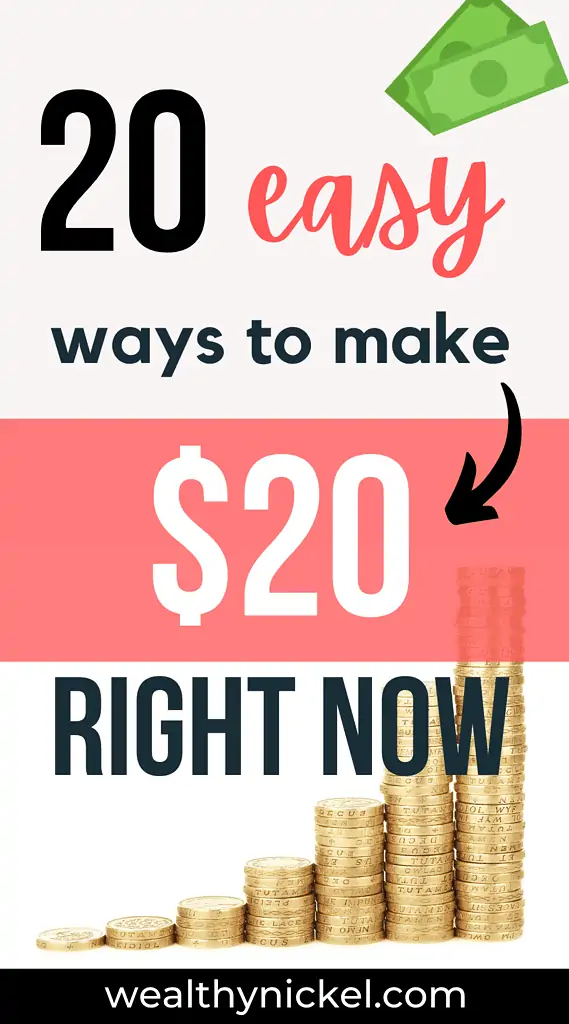 Looking for ways to make money fast? Here are 20 ideas to make $20 right now. Whether you want to make money online, or earn extra income every month with a side hustle, these ideas will get you started!