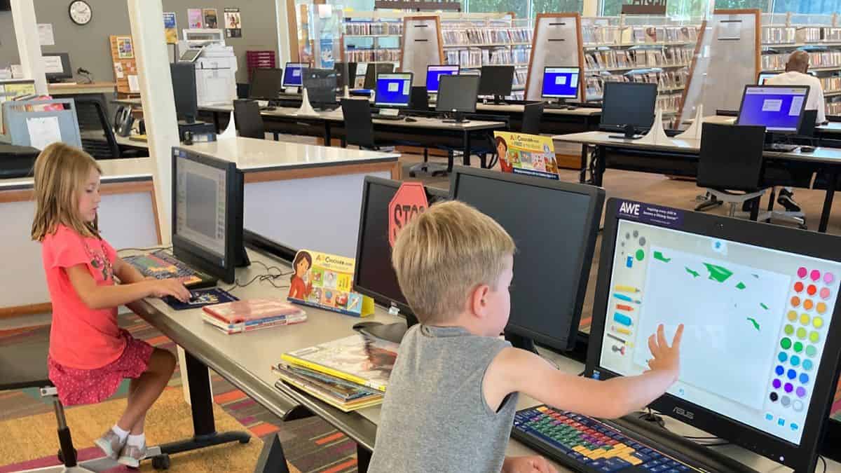 Dallas Public Library with kids