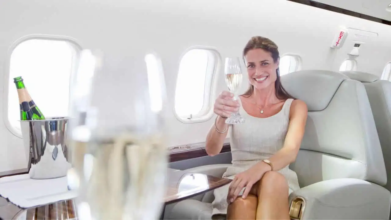 woman on private jet ss - Treat Yourself: 10 Luxuries Women Would Splurge On - If Money Was No Object