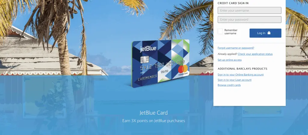 JetBlue Credit Card Login