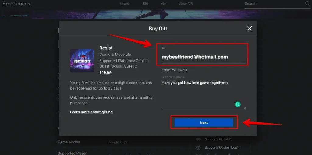 image 2021 11 17T154945.167 - Oculus Store Gift Card | How to Give the Gift of a Game [Top 3 Ways]