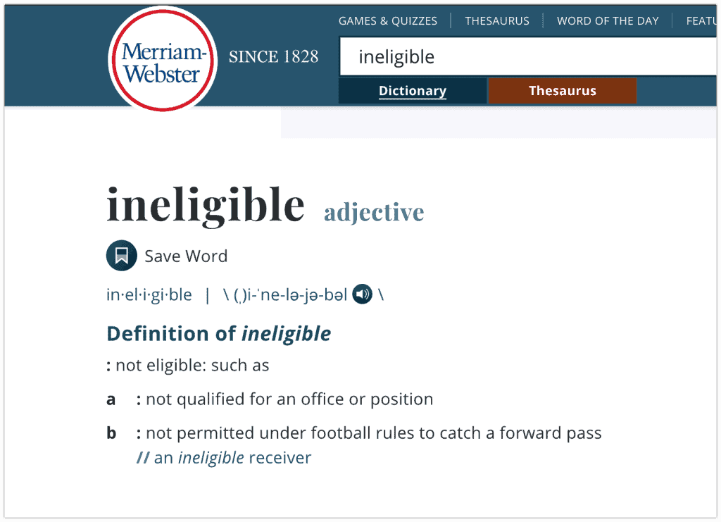 image 5 - Not Ineligible: What Does It Really Mean?