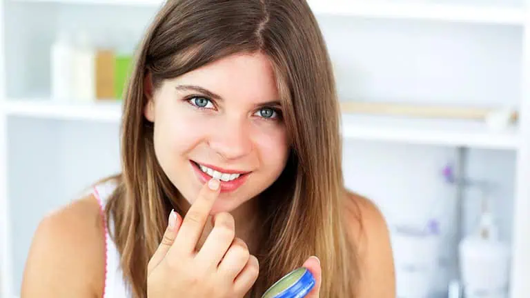 Woman using vaseline