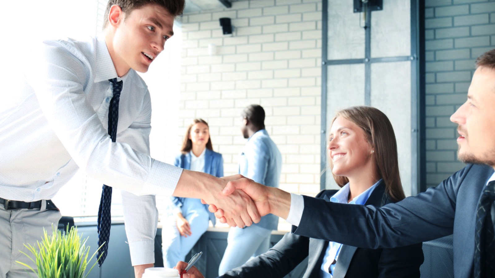 Job applicant having interview