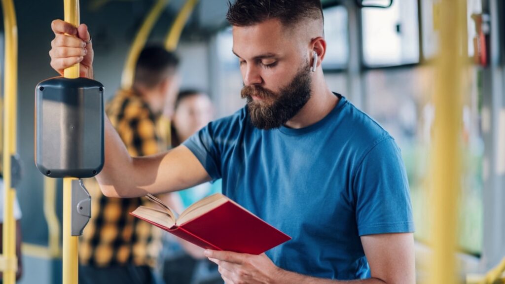Man standing in Bus