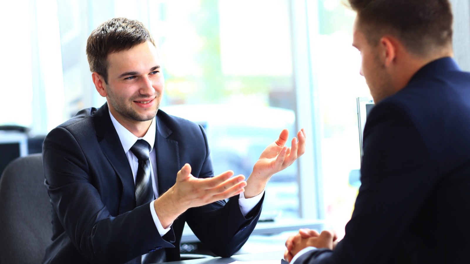 Man interviewing for work