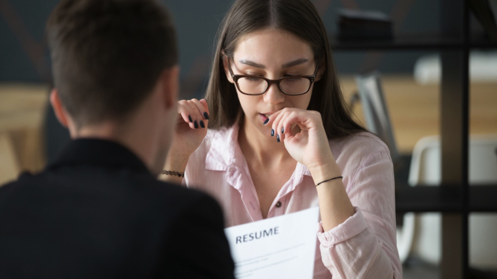Woman scared in interview