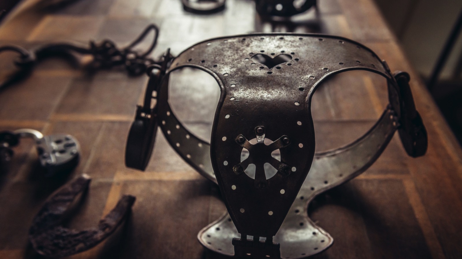 Old iron Chastity belt from Middle Ages