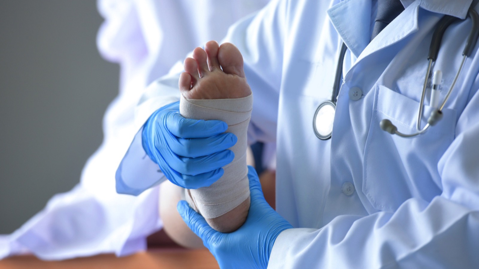 Podiatrist treating