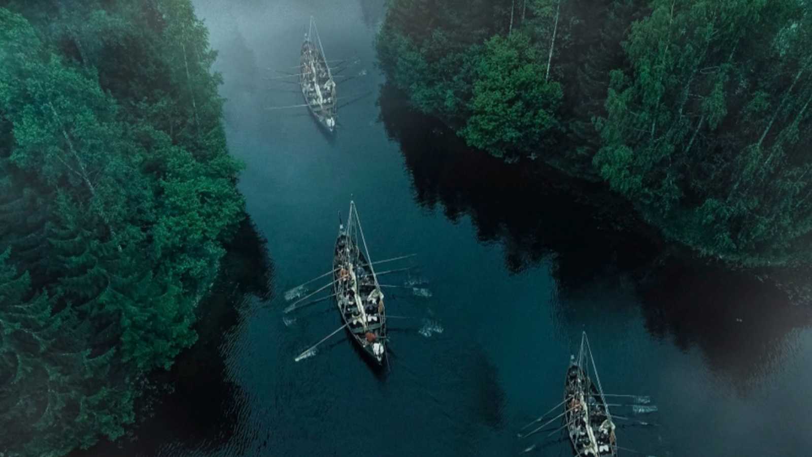 Sailing Viking Row Ships